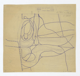 alternatywa przebiegu ciągów komunikacyjnych według projektu B.U.W. i Gerarda Ciołka na terenie parku pałacowego i terenów okolicznych, skan 1