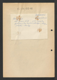 wypis z Dziewulski, Kłodzko, 1955 zawierający chronologię miejscowego klasztoru począwszy od roku 1250 czyli do momentu jego zaistnienia; na odwrocie wypis z Dolny Śląsk dotyczący zaistnienia klasztoru przed 1257 r., skan 1