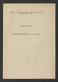 nadbitka ze Sprawozdań Towarzystwa Naukowego Warszawskiego (Wydział II, Rok XL – 1947) zawierający tekst G. Ciołka pt. Staropolskie ogrody XVI i XVII w.; dwie karty  , skan 1