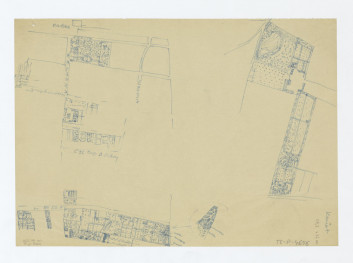 szkicowe plany ogrodów przy ul. Żelaznej, Leszno i NN, według Koriota, skan 1