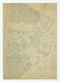 odrys planu sytuacyjnego ogrodu według Safiłowskiego z roku 1827 , skan 1