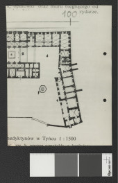 przedstawia szkicowy plan miejscowego założenia klasztornego , skan 1