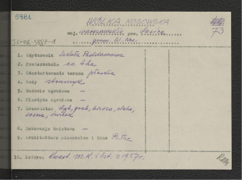 wypis z Kwestionariusz Ministerstwa Kultury i Sztuki z 1957 r.; brak obwoluty , skan 1