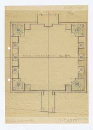 dziedziniec pałacu Kazimierzowskiego - plan sytuacyjny z początku XVIII w. (niezrealizowany), skan 1