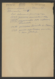 wypis z Kłoczowski, 1956 zawierający chronologię wczesnych dziejów miejscowego klasztoru począwszy od roku 1225 kiedy to prawdopodobnie zaistniało opactwo , skan 1