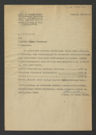 rachunek dla dyrekcji Muzeum Narodowego w Warszawie z 12 sierpnia 1961 r. za opracowanie projektu ogrodniczego tarasu przed oranżerią w Wilanowie; dwie karty , skan 1
