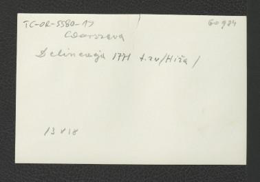 fotografia czarno-biała przedstawiająca fragment planu z 1771 r., skan 2