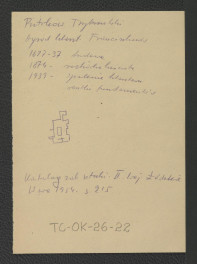 odsyłacz do Gloger Zygmunt, Encyklopedia Staropolska, Warszawa 1902; wypis z Katalog Zabytków Sztuki w Polsce: Woj. Łódzkie, t. II, red. Szablowski Jerzy, Warszawa 1954, s. 215 zawierający zwięzłą chronologię miejscowego klasztoru począwszy od 1627 r. kiedy to rozpoczęto budowę opactwa; zawiera szkicowy plan obiektu                              , skan 2