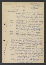 wypis z Posady-Pakość, 1955 oraz Podręczna Encyklopedia Kościelna, red. ks. Zygmunt Chełmicki, t. I-XLIV, Warszawa, 1904-1916 zawierający ważniejsze daty w XVII-wiecznych dziejach miejscowego klasztoru począwszy od 1628 r. kiedy to władze duchowne zatwierdzały możliwość zaistnienia miejscowego klasztoru     , skan 1