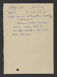 wypis z Podręczna Encyklopedia Kościelna, red. ks. Zygmunt Chełmicki, t. I-XLIV, Warszawa, 1904-1916 zawierający ważniejsze daty w dziejach miejscowego klasztoru począwszy od 1386 r. kiedy to Władysław Opolczyk dokonał fundacji i uposażenia , skan 1