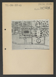 fotografie przedstawiające niemieckojęzyczny plan sytuacyjny miejscowego zespołu klasztornego sporządzony po 1732 r.            , skan 2