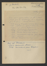 notatka zawierająca chronologię miejscowego klasztoru począwszy od 1264 r.; odsyłacz do Katalogu Zabytków wzmiankujący sprowadzenie franciszkanów w 1264 r. oraz zniszczenie przez husytów w 1428 r.                                                      , skan 1