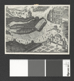 fragment widoku z tzw. lotu ptaka na miejscowy zespół klasztorny , skan 1