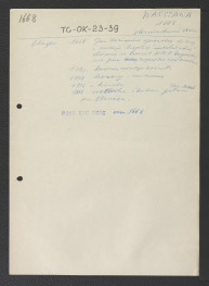 wypis z Gloger Zygmunt, Encyklopedia Staropolska, Warszawa 1902 zawierający zwięzłą chronologię miejscowego klasztoru począwszy od 1668 r. kiedy to Jan Kazimierz sprowadził dominikanów; odsyłacz do Podręczna Encyklopedia Kościelna, red. ks. Zygmunt Chełmicki, t. I-XLIV, Warszawa, 1904-1916 wzmiankująca zaistnienie klasztoru w 1668 r. , skan 1