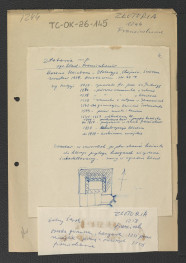 wypis z Steinborn Bożena, Złotoryja, Chojnów, Świerzowa, Wrocław 1959, s. 42 zawierający wypis z ważniejszych epizodów w dziejach miejscowego klasztoru począwszy od 1212 r. kiedy to Jadwiga Śląska według tradycji miała sprowadzić franciszkanów; zwięzła charakterystyka architektoniczna wraz ze szkicem planu; odsyłacz do Dolny Śląsk wzmiankujący górniczy charakter miejscowej osady, prawa miejskie w 1211 r. oraz sprowadzenie jednej z pierwszych grup franciszkanów , skan 1