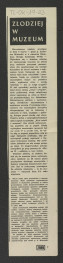 wycinek z „Ziemia” zawierający tekst pt. Złodziej w Muzeum" , skan 1
