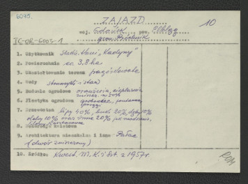 wypis z Kwestionariusz Ministerstwa Kultury i Sztuki z 1957 r.; brak obwoluty , skan 1