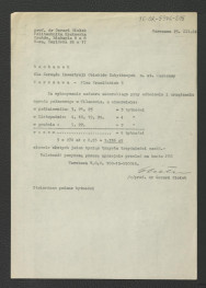 rachunek z 23 grudnia 1964 r. dla Zarządu Inwestycji Obiektów Zabytkowych m.st. Warszawy za wykonanie nadzoru autorskiego przy odbudowie i urządzaniu miejscowego ogrodu pałacowego , skan 1