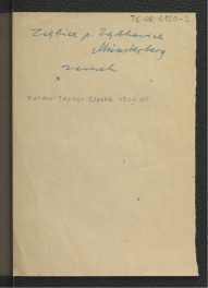 karta opisowa do niezachowanej fotografii reprodukcji ryciny zamieszczonej w Wernher F.B., Topografia Śląska, 1744-1768, skan 1