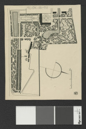 fragment planu miejscowego zespołu klasztornego z 1950 r., skan 1