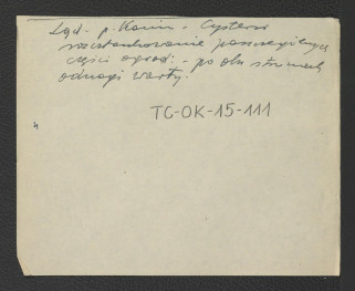 notatka wzmiankująca niejednolity obszar ogrodu znajdującego się po obu brzegach Warty  , skan 1