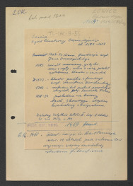 wypis z Katalog Zabytków Sztuki, t. II: Województwo łódzkie, Warszawa 1954, strona 143 zawierający ważniejsze epizody w dziejach miejscowego zespołu klasztornego począwszy od roku 1464 kiedy to rozpoczęto wznoszenie drewnianego kościoła dzięki hojności arc, skan 1