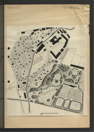 nadbitka karty z Ciołek G., Ogrody polskie, Warszawa 1954, s. 193 zawierająca plan ogrodów zamkowych w tej miejscowości z 1848 r.                                                                    , skan 1