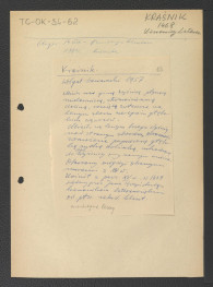 odsyłacz do Gloger Zygmunt, Encyklopedia Staropolska, Warszawa 1902 wzmiankujący ufundowanie miejscowego klasztoru w 1468 r. oraz jego kasatę w 1864 r.; wypis z Wilgat-Gawarecki, 1957 dotyczący usytuowania miejscowego klasztoru oraz jego wczesnych dziejów  , skan 1