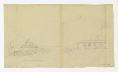 Schronisko Kalatówki - projekt zagospodarowania terenu - elewacja południowa, skan 1