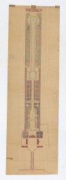 schematyczny plan projektu rekonstrukcji ogrodu Napis: odrys  schematyczny z projektu rekonstrukcji /Gerard Ciołek/ Stanisław Miłoszewski, 1970 rok 1:1000, Wolbórz, skan 1