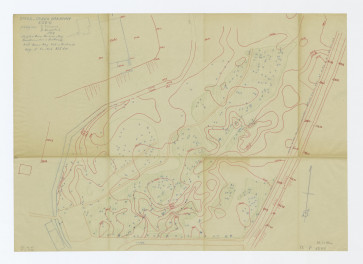 plan sytuacyjno - wysokościowy według  pomiaru J. Tamera i A. Rozpędnika z 1925 roku, skan 1
