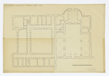 rzut klasztoru i kościoła. Pomiar Zakład Architektury Politechniki, skan 1