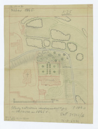plan sytuacyjny -  stan z 1845 roku, ślady założenia renesansowego, skan 1