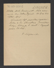 zwięzła notka biograficzna na podstawie akt administracji tzw. Pałacu Ujazdowskiego w zasobie Archiwum Radziwiłłowskiego (Archiwum Główne Akt Dawnych), dział 18, numer 412, 1802-1815; za pośrednictwem Eligiusza Łopacińskiego , skan 1