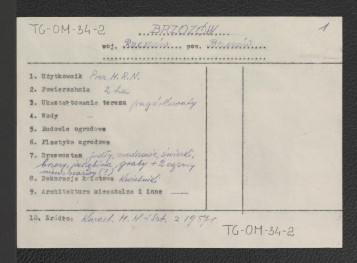 wypis z Kwestionariusza Ministerstwa Kultury i Sztuki z 1957 r., skan 1
