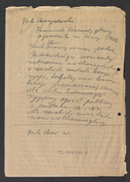 notatka wzmiankująca głównego ogrodnika miasta Warszawy w 1906 roku - Franciszka Szaniora, skan 1