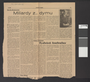wycinek z „Dziennik Polski” nr 266 zawierający artykuł autorstwa Jana Grzywnowicza pt. Miliardy z… dymu, skan 1
