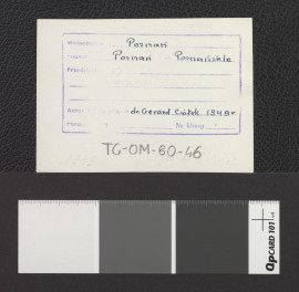 rekonstruowane kamienice w Poznaniu; fotografia prawdopodobnie z 1949 r., skan 2
