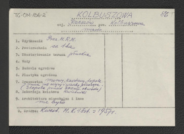 wypis z Kwestionariusza Ministerstwa Kultury i Sztuki z 1957 r., skan 1