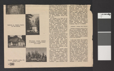 wycinek z „Ziemia” nr 4 (1957), s. 11-14 zawierający tekst autorstwa Antoniego Przygońskiego pt. Dusznickie wczasy Fryderyka Chopina, skan 2