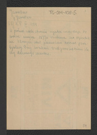 wypis z Słownika Geograficznego Królestwa Polskiego t. III, s. 1154 wzmiankujący ogródek zaistniały ok. 1877 r. oraz ruiny dawnego zamku, skan 1