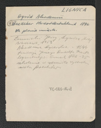 wypis z Baedeker, Nordwest-Deutschland, Lipsk 1896 oraz Łomnicki Jerzy, Legnica, Warszawa 1953 wzmiankujący plan miasta i Akademię Rycerską z 1644 r., w której w rzemiośle rycerskim szkoliło się wielu Polaków, skan 1