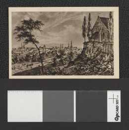 widok Poznania z około 1830 roku na podstawie litografii Juliusza Minutoliego (reprodukcja w formie pocztówki), skan 1