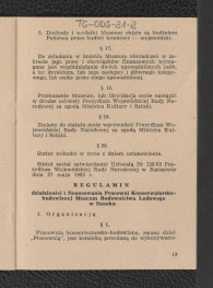 Statut Muzeum Budownictwa Ludowego w Sanoku , skan 13