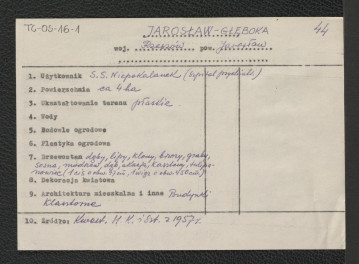 wypis z kwestionariusza Ministerstwa Kultury i Sztuki z 1957 roku, skan 1