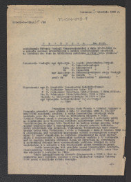 protokół z posiedzenia Głównej Komisji Konserwatorskiej z dnia 17 września 1963 roku w sprawie założeń projektowych i szkicu koncepcyjnego adaptacji b. kościoła św. Jana na bibliotekę publiczną we wspomnianej miejscowości z dnia 20 września 1963, skan 1