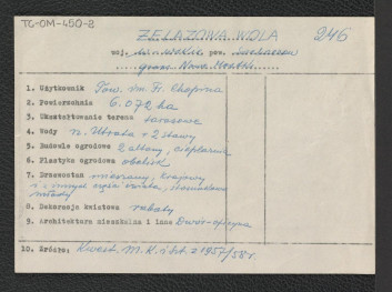wypis z kwestionariusza Ministerstwa Kultury i Sztuki z 1957/1958 roku, skan 1