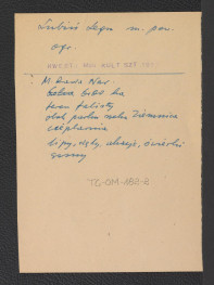 wypis z Kwestionariusza Ministerstwa Kultury i Sztuki z 1957 r., skan 1