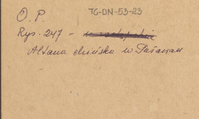 kartka zawierająca informację o altanie chińskiej w Puławach, skan 1