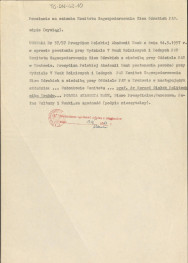 wyciąg z Uchwały Nr 37/57 Prezydium Polskiej Akademii Nauk z dnia 14 maja 1957 r. w sprawie powołania Gerarda Ciołka na członka Komitetu Zagospodarowania Ziem Górskich PAN, skan 1
